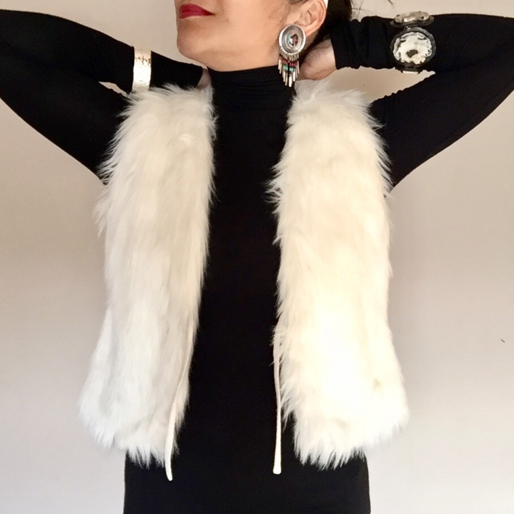 MOSSIMO Target Faux Fur Vest White Medium